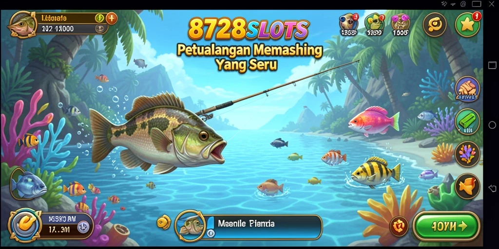 Tampilan gameplay memancing yang seru dan menantang di 8728SLOTS.
