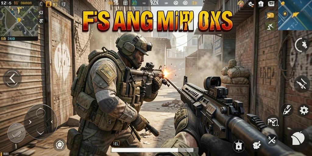 Screenshot menampilkan aksi mendebarkan dalam gameplay FPS 9ZK.