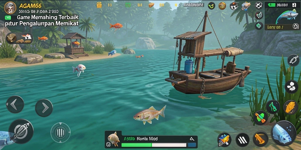 Tampilan menawan dari gameplay memancing di AGAM66.
