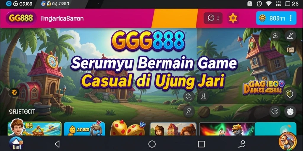 Tampilan gameplay GGG888 yang penuh warna dan seru.
