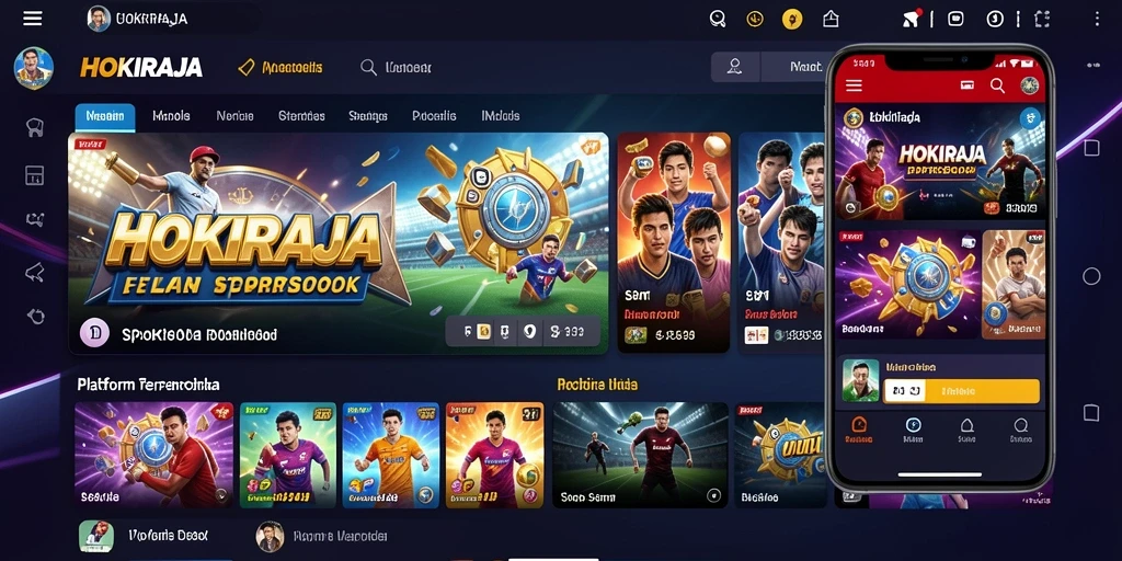 Tampilan gameplay HOKIRAJA dengan fitur Sportsbook yang menarik.
