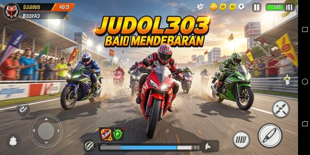 Gameplay JUDOL303 yang seru dalam balapan motor.