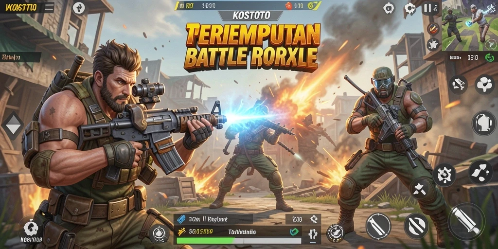 Tampilan gameplay KOSTOTO dengan aksi pertarungan yang intens.