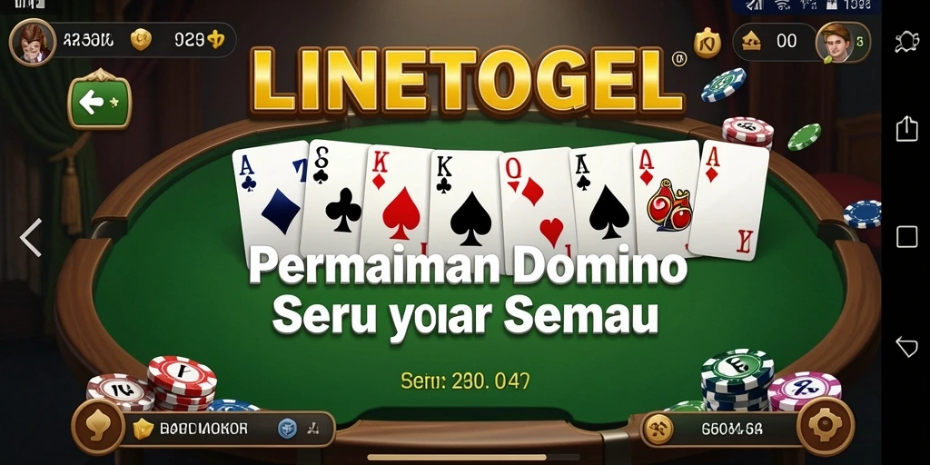 Tampilan menarik dari gameplay <strong>LINETOGEL</strong> yang menghadirkan suasana permainan Domino.