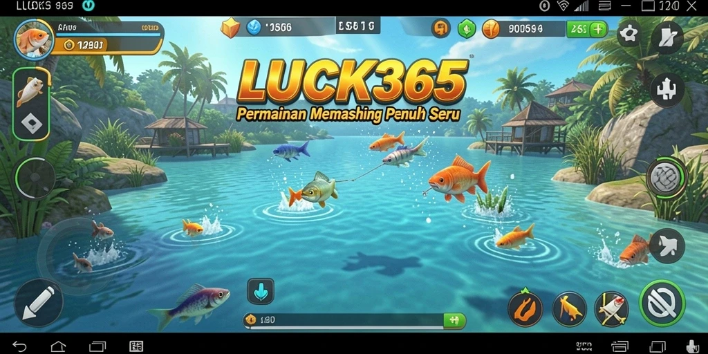 Screenshot gameplay LUCK365 dengan aksi memancing yang mendebarkan.
