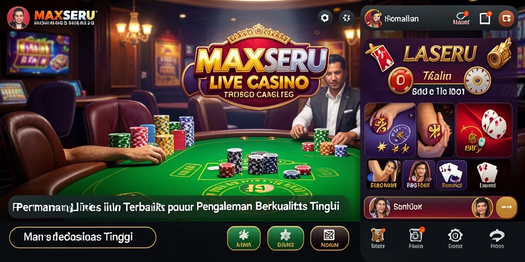 Tampilan menarik dari gameplay Live Casino MAXSERU dengan dealer langsung.
