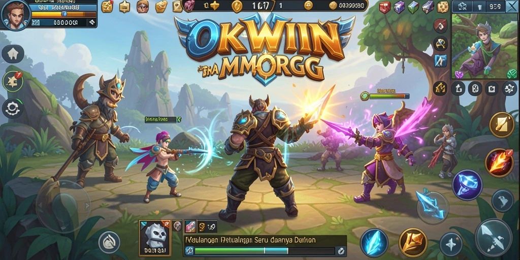 Tampilan gameplay OKWIN dengan aksi seru dan grafis menawan.