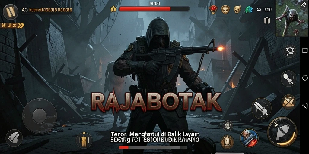 Screenshot menampilkan gameplay seram dari RAJABOTAK yang menegangkan.