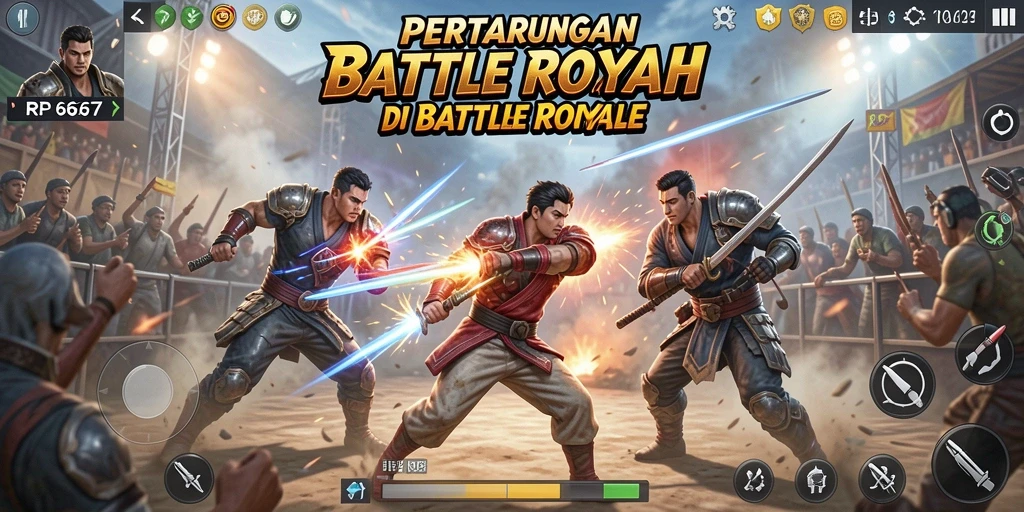 Screenshot utama RP6677 menampilkan intensitas pertarungan Battle Royale.