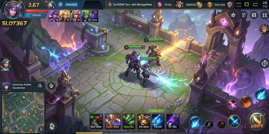 Tampilan seru dari gameplay MOBA di SLOT367.
