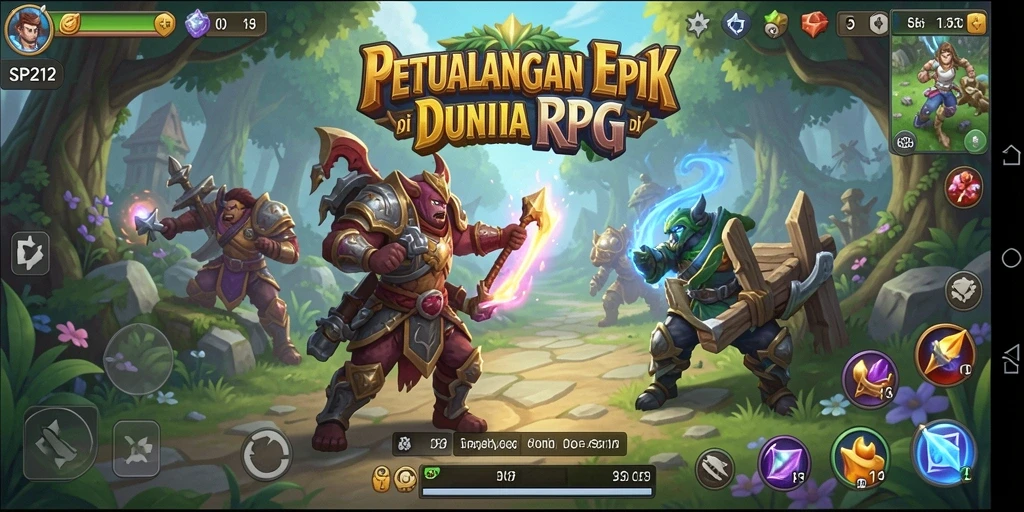 Tampilan screenshot SP212 menampilkan aksi seru dalam permainan RPG.