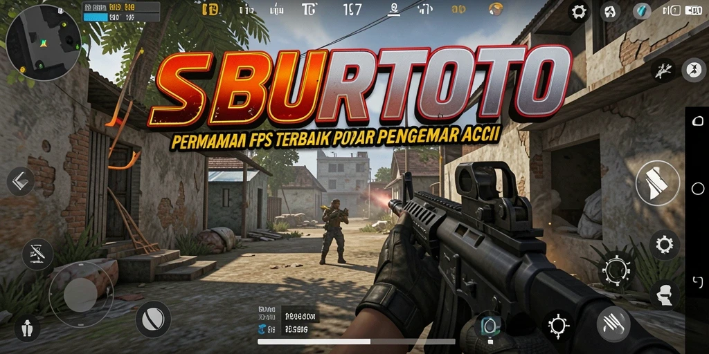 Tampilan gameplay intens dari SUBURTOTO dalam aksi FPS.