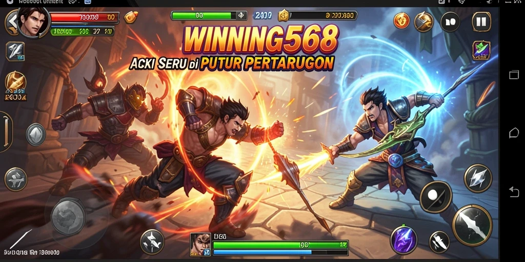 Tangkapan layar gameplay WINNING568 yang menampilkan aksi seru dan pertarungan intens.