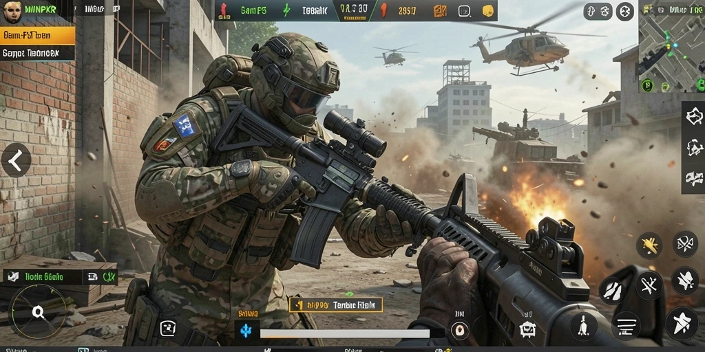 Screenshot gameplay <strong>WINPKR</strong> menampilkan aksi tembak-menembak yang seru.